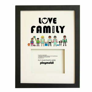 Czarna ramka ścienna 30x40 cm Love Family – Playmobil obraz