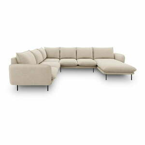 Beżowa sofa w kształcie litery U Cosmopolitan Design Vienna, lewostronna obraz