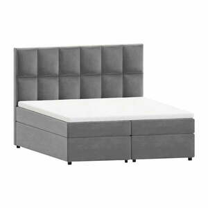 Szare łóżko boxspring ze schowkiem 200x200 cm Flip – Ropez obraz