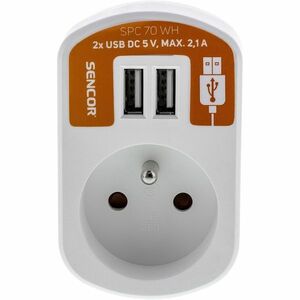 Retlux RPC 70 WH Gniazdo biały, 2x Sencor USB obraz