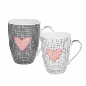 Orion 2-częściowy komplet kubków porcelanowych PINK HEART, 350 ml. obraz