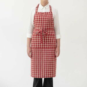 Lniany fartuch Red Gingham – Linen Tales obraz