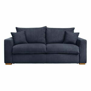 Ciemnoniebieska sztruksowa rozkładana sofa 225 cm Augustin – Bobochic Paris obraz