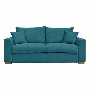 Niebieska sztruksowa rozkładana sofa 225 cm Augustin – Bobochic Paris obraz