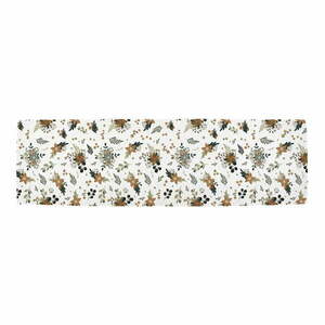 Bawełniany bieżnik ze świątecznym motywem 40x140 cm Festive Flowers – Butter Kings obraz