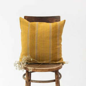 Lniana poszewka na poduszkę 50x50 cm Amber Bronze Stripes – Linen Tales obraz