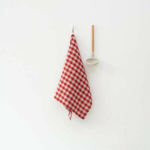 Lniana ścierka 45x65 cm Red Gingham – Linen Tales obraz