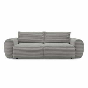 Ciemnoszara sztruksowa rozkładana sofa 257 cm Lucien – Bobochic Paris obraz