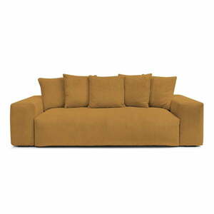 Musztardowa sztruksowa sofa 280 cm Voltaire – Bobochic Paris obraz