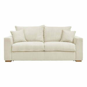 Kremowa sztruksowa rozkładana sofa 225 cm Augustin – Bobochic Paris obraz