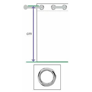Srebrny kolor przelotek do zasłony, (dodaj 23 cm materiału) obraz