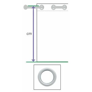 Srebrny matowy kolor przelotek do zasłony, (dodaj 23 cm materiału) obraz