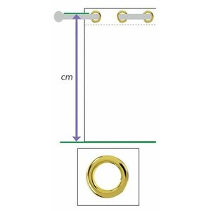 Złoty kolor przelotek do zasłony, (dodaj 23 cm materiału) obraz