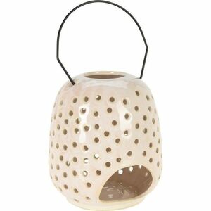 Latarnia ceramiczna Dots kremowy, 15 x 23 cm obraz