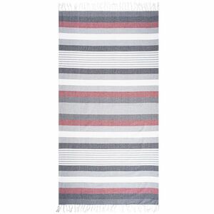 Ręcznik kąpielowy Fouta z frędzlami Stripes red, 90 x 170 cm obraz