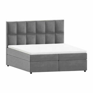 Jasnoszare łóżko boxspring ze schowkiem 160x200 cm Flip – Ropez obraz