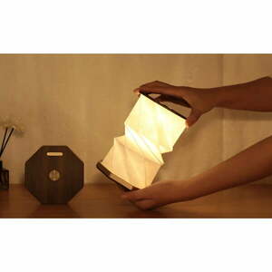 Brązowa lampa stołowa LED (wysokość 18 cm) Twist Hexagon – Gingko obraz