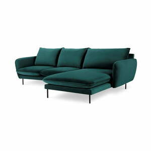 Morska narożna aksamitna sofa prawostronna Cosmopolitan Design Vienna obraz