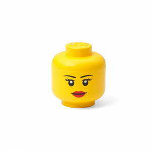 Żółte pudełko w kształcie głowy LEGO® girl, 10, 5x10, 6x12 cm obraz