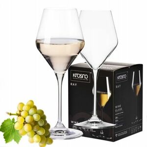 Kieliszki Krosno 4x 320ml do Wina Białego czerwonego Ray Crystaline Glass obraz