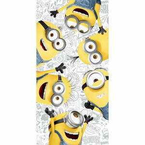 Żółto-biały bawełniany ręcznik dziecięcy 70x140 cm Minions 2 – Jerry Fabrics obraz