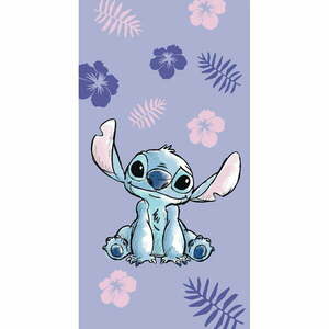 Fioletowy bawełniany ręcznik dziecięcy 70x140 cm Lilo and Stitch – Jerry Fabrics obraz