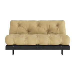 Musztardowa rozkładana sofa 160 cm Roots Black Night – Karup Design obraz