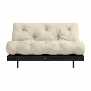 Szarobeżowa lniana rozkładana sofa 140 cm Roots Black Night – Karup Design obraz