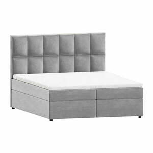 Jasnoszare łóżko boxspring ze schowkiem 180x200 cm Flip – Ropez obraz