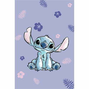 Fioletowy koc dziecięcy z mikfroflaneli 100x150 cm Lilo and Stitch – Jerry Fabrics obraz