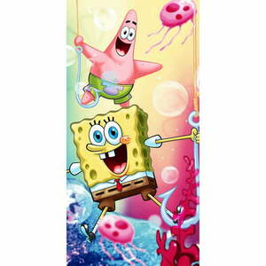 Bawełniany ręcznik dziecięcy 70x140 cm Sponge Bob – Jerry Fabrics obraz