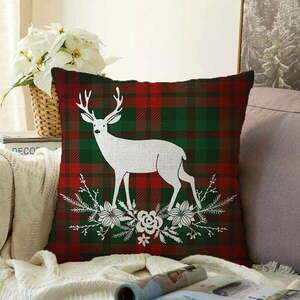 Świąteczne szenilowe poszewki na poduszki Minimalist Cushion Covers Tartan Merry Christmas, 55x55 cm obraz