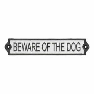 Żeliwna tabliczka 26x5 cm Beware of the Dog – Esschert Design obraz