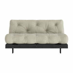 Szarobeżowa lniana rozkładana sofa 160 cm Roots Black Night – Karup Design obraz