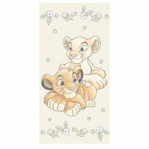 Jasnożółty bawełniany ręcznik dziecięcy 70x140 cm Lion King – Jerry Fabrics obraz