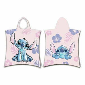 Jasnoróżowe bawełniane ponczo dziecięce Lilo and Stitch – Jerry Fabrics obraz