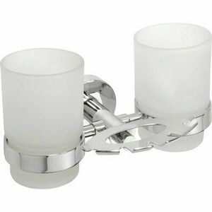 SAPHO XR900 X-Round Uchwyt szczoteczki ze szklankami, srebrny obraz