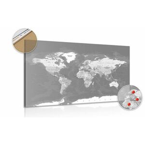 Obraz na korku stylish vintage black and white world map obraz