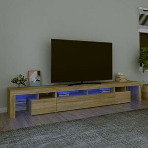 vidaXL Szafka pod TV z oświetleniem LED, dąb sonoma, 260x36, 5x40 cm obraz