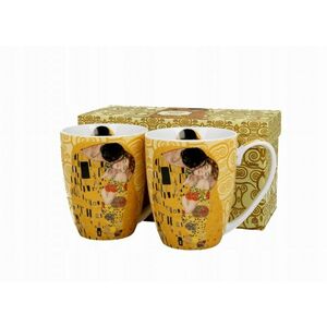 Zestaw 2 Kubków porcelanowych 360 ml The Kiss Ecru Gustav Klimt obraz