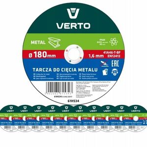 10x Tarcza Do Cięcia Metalu 180mm Verto Zestaw Cienka Tarcza Tnąca Dysk obraz