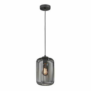 Czarna lampa wisząca z metalowym kloszem ø 16 cm Cage – Fischer & Honsel obraz