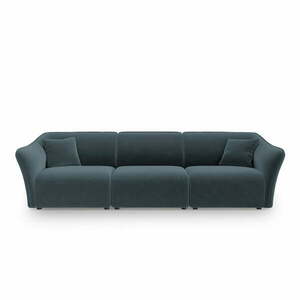 Niebieska aksamitna sofa 292 cm Tokyo – Cosmopolitan Design obraz