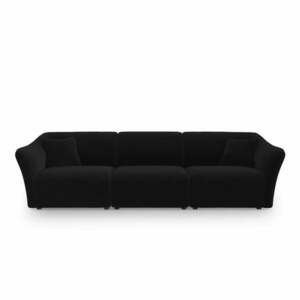 Czarna aksamitna sofa 292 cm Tokyo – Cosmopolitan Design obraz