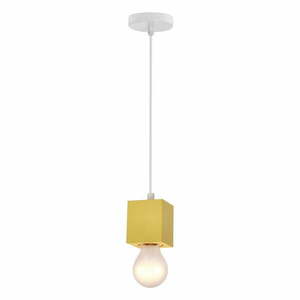 Żółto-biała lampa wisząca Cubick – Candellux Lighting obraz