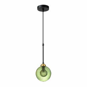 Zielona lampa wisząca ze szklanym kloszem ø 12 cm Twister – Squid Lighting obraz