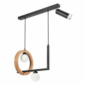 Lampa wisząca w czarno-naturalnym kolorze Alex – LAMKUR obraz