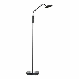 Czarna lampa stojąca LED ze ściemniaczem ze szklanym kloszem (wysokość 135 cm) Tallri – Fischer & Honsel obraz