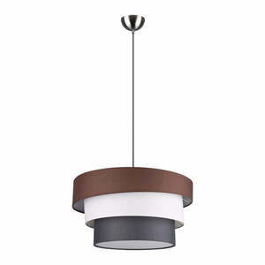 Szaro-brązowa lampa wisząca z tekstylnym kloszem ø 45 cm Ibis – Trio obraz