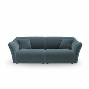 Niebieska aksamitna sofa 206 cm Tokyo – Cosmopolitan Design obraz